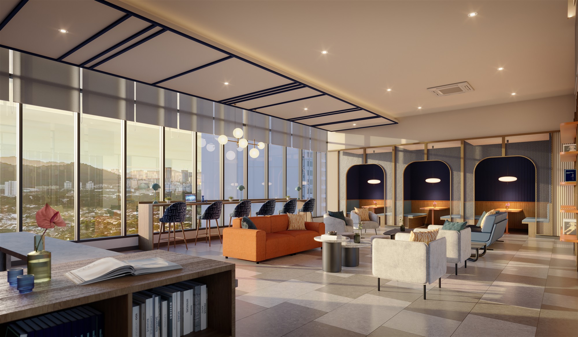 Co-working lounge artist’s impression